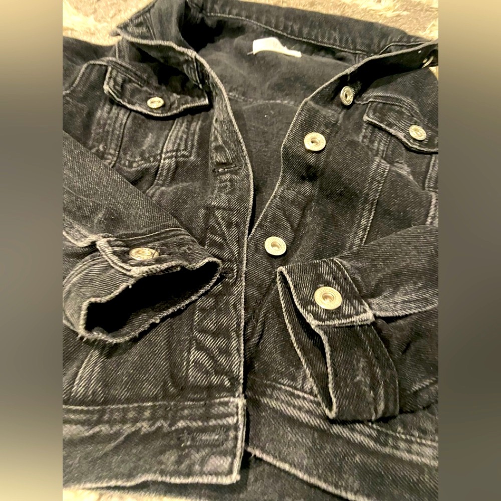 Zara girl black denim jacket 9